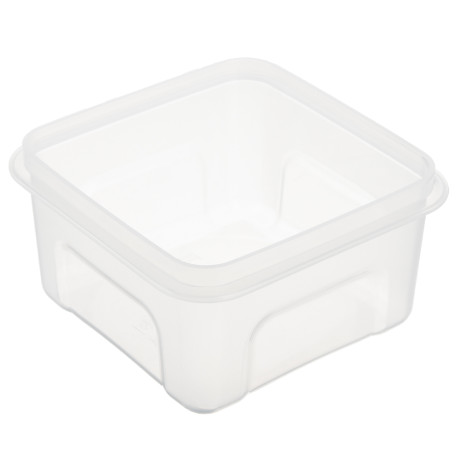 Контейнер для продуктов с защелками квадратный 0,6л, пластик
