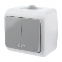 ЭРА Intro Atlantic выкл. ОУ 2 кл. серый (инд.,) 10А (корп. PC) IP54 5-105-03 9540