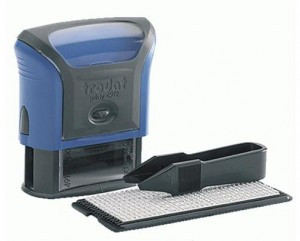 Штамп самонаб. 3-стр. оттиск 38*14мм синий без рамки TRODAT 4911/DB, корпус синий, КАССА В КОМПЛЕКТЕ