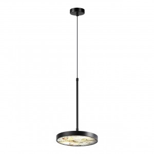 ODEON LIGHT 5064/15L L-VISION ODL24 чер./сер-беж./нат.камень св-к подвес управл. 15W 2K-4K-6K BERGI