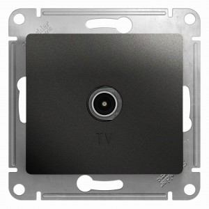 Systeme Electric GLOSSA мех. роз. TV СУ 1 мест. антрацит (пл.осн., прох. RG6, 4dB) GSL000792 (5!)