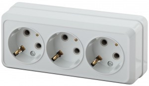 ЭРА Intro Quadro роз. ОУ, 3 мест. земля, 3х2P+E, 16A, белый, 250В, IP20, 2-206-01 0798