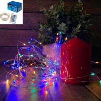 Гирлянда-нить ул. ULD-S1000-100/DTA/RC RGB 100LED разноцв. 10м. пульт, 20реж. прозр.пров IP44 Uniel
