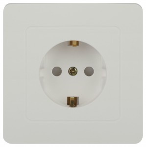Intro Style роз. СУ 1 мест. земля, шторки, 2P+E Schuko, 16А-250В, IP20, белый  7-206-01 60623
