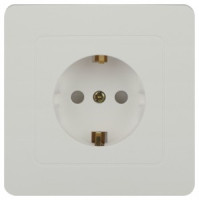 Intro Style роз. СУ 1 мест. земля, шторки, 2P+E Schuko, 16А-250В, IP20, белый  7-206-01 60623