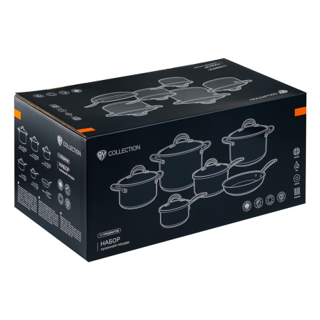 BY COLLECTION Harp Набор посуды кухонной 11пр, нерж.сталь