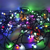 Гирлянда-нить "Минишарики" 100LED разноцв. 9м., 8реж., провод зеленый SE-MINI-110M Funray