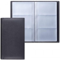 Визитница трехрядная BRAUBERG &quot;Favorite&quot; на 72 визитки, &quot;фактурная кожа&quot;, черная, 231655