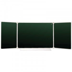 Доска магнитно-меловая OfficeSpace, трехсекционная, 300*100/100*75*2, алюминиевая рамка Арт.263704