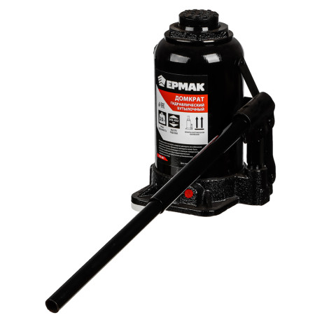 ЕРМАК Домкрат гидравлический бутылочный 20 т, высота подъема 244-449мм