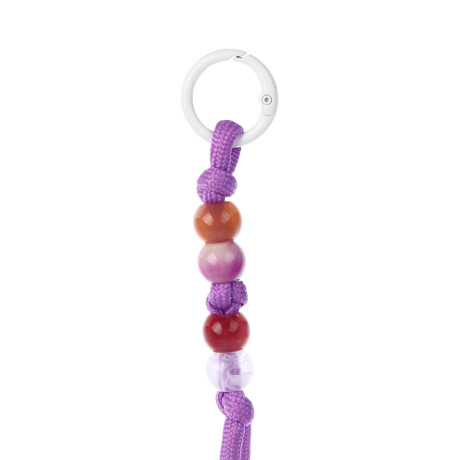 Подвеска брелок паракорд и бусины тм ЮL Indian Summer, нейлон, пластик, 21 см, 6 цветов