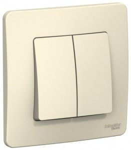 Systeme Electric BLANCA выкл. СУ 2 кл. 10А молоч. (пл.осн.) BLNVS010502 (10!)