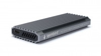 Внешний корпус M2 SATA Gembird EEM2-SATA-3 USB 3.1 порт Type-С RGB подсветка металл, серебр., 21603