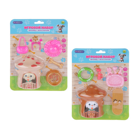 ИГРОЛЕНД Мой любимый питомец в будке, 6-8 пр, PVC, PP, 17х23х6см