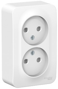 Systeme Electric BLANCA роз. ОУ 2 мест. 16А бел. (пл.осн., штор., изол.пл.) BLNRA001211 (10!)