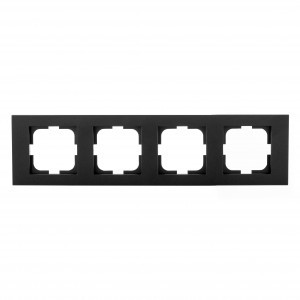 OVIVO Рамка СУ 4 местн. GRANO, черный металлик, 400-170000-228