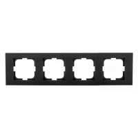 OVIVO Рамка СУ 4 местн. GRANO, черный металлик, 400-170000-228