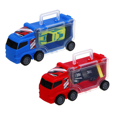 ИГРОЛЕНД Автовоз с машинкой, АБС, 14,5 х7,2x5 см, 2 цвета