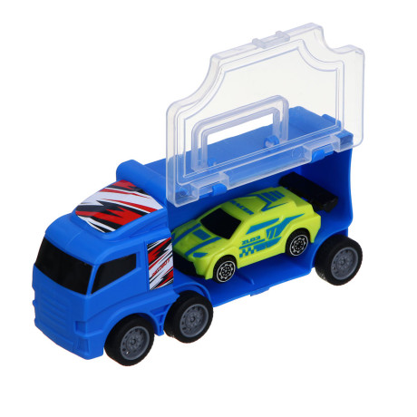 ИГРОЛЕНД Автовоз с машинкой, АБС, 14,5 х7,2x5 см, 2 цвета