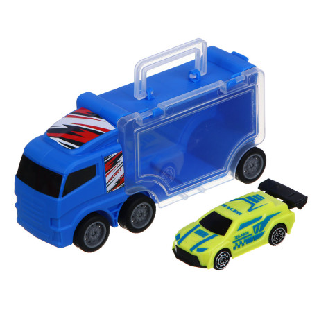 ИГРОЛЕНД Автовоз с машинкой, АБС, 14,5 х7,2x5 см, 2 цвета