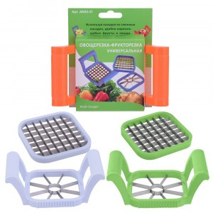 Овощерезка-фрукторезка универсальная (кратность 3шт!!!), нерж.сталь, пластик AN53-37 Мультидом