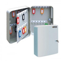 Шкафчик (Ключница) на 48 ключей BRAUBERG 250*80*180 мм, с замком, +48 брелоков, серый, 290338