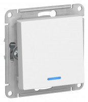 Systeme Electric AtlasDesign мех. выкл. СУ 1 кл. бел. Antibact. (пл.осн., инд.) ATN000113 (20!)