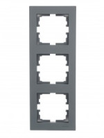 Lezard VESNA рамка СУ 3 мест. (вертик) графит 742-3400-153