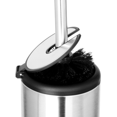 VETTA Ёрш для туалета напольный, автоматическая крышка, хром, нерж.сталь