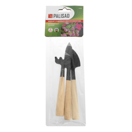 Набор по уходу за комнатными растениями, деревянные рукоятки, 3 предмета, Palisad