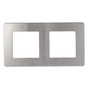 ЭРА 12 рамка СУ 2 мест. САТИН, алюминий 12-5102-03 8304