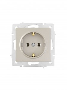 Lezard VESNA мех. роз. земля СУ 1 мест. 16А титан (ПБТ) (корп. ABS)  742-3788-122B