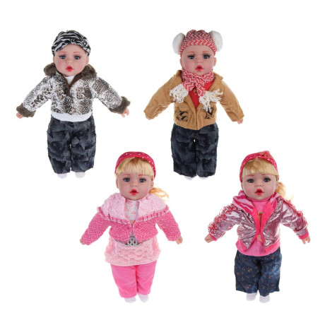 ИГРОЛЕНД Пупс мягкое тело, звук, 50см, пластик, полиэстер, 3хAG13, 4 диз.