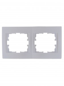 Lezard KARINA рамка 2 мест. (горизонт.) б/вст жемчужно-бел. перламутр (ABS) 707-3000-147