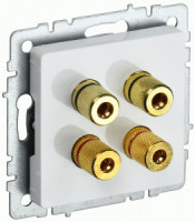 IEK BRITE мех. роз. СУ аудио х4 РА10-БрБ бел. BR-S40-K01