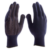 Перчатки трикотажные, акрил, ПВХ гель, &quot;Протектор&quot;, синий, оверлок Сибртех
