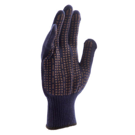 Перчатки трикотажные, акрил, ПВХ гель, "Протектор", синий, оверлок Сибртех