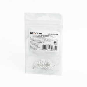 STEKKER Наконечник штыревой втулочный изолир. НШВИ 0,5-8мм2 LD405-058 Белый (DIY уп.25шт) 39374