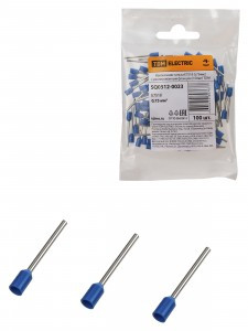 TDM Наконечник-гильза Е7518 0,75мм2 с изолированным фланцем (цена за уп 100шт) SQ0512-0023