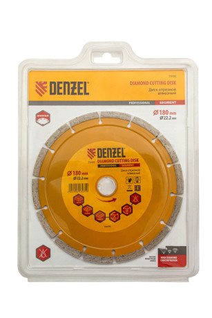 Диск алмазный, отрезной сегментный, 180 х 22.2 мм, сухая резка Denzel