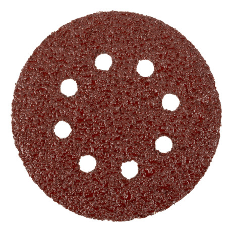 Круг абразивный на ворсовой подложке под "липучку", перфорированный, P 24, 125 мм, 5 шт Matrix