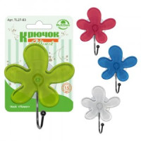 Крючок на присоске &quot;Цветок&quot; (кратность 6шт!!!), сталь, пластик TL27-63 Мультидом