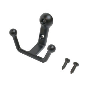 Крючок-вешалка мебельн 2-рожк СТАНДАРТ 308 BL мат.черный Инд. уп. на подвесе(400,50)