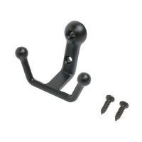 Крючок-вешалка мебельн 2-рожк СТАНДАРТ 308 BL мат.черный Инд. уп. на подвесе(400,50)