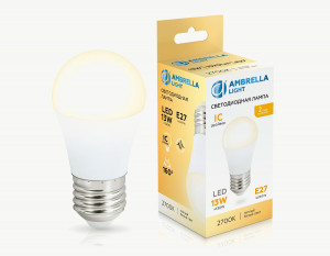 Ambrella лампа св/д шар G45 E27 13W(1070lm) 2700K 2K 45х89 IC 451303