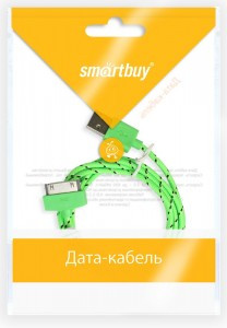 Дата-кабель Smartbuy USB - 8-pin для Apple, нейлон, длина 1,2 м, зеленый (iK-512n green)/500