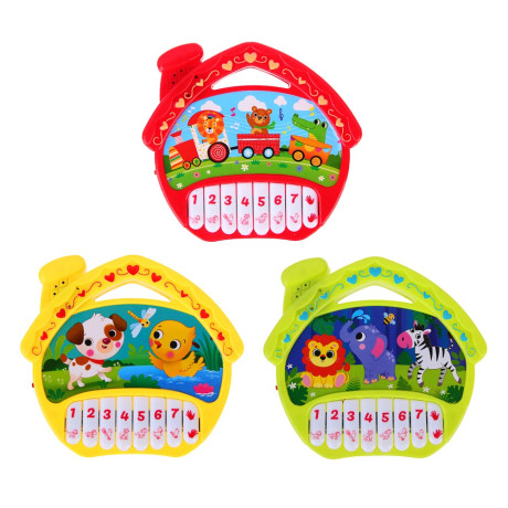 ИГРОЛЕНД Игрушка интерактивная "Пианино Сказочные песенки", звук, PP, 2АА, 20,3x21,4x2,8см