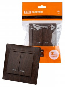 TDM Лама выкл. СУ 2 кл. 10А инд.  венге SQ1815-0405