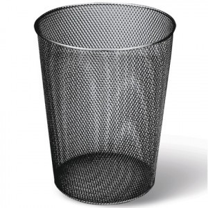 Корзина д/бумаг BRAUBERG "Germanium", средняя, металлическая, 9 л, черная, 231958