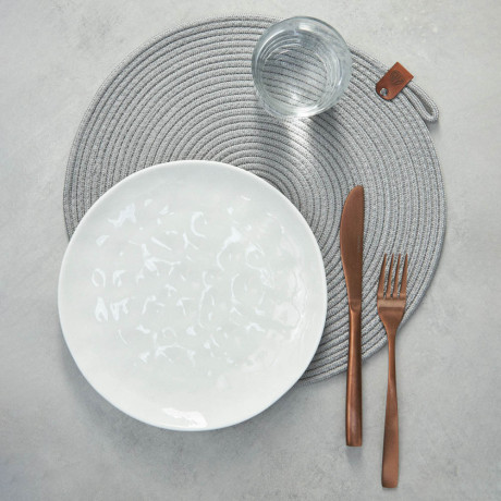 BY COLLECTION Подставка декоративная, d33см, 100% полиэстер, графит